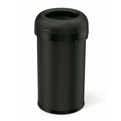 Simplehuman 60 Liter Bullet Open Top Trash Can, Heavy-Gauge Steel, Matte Black